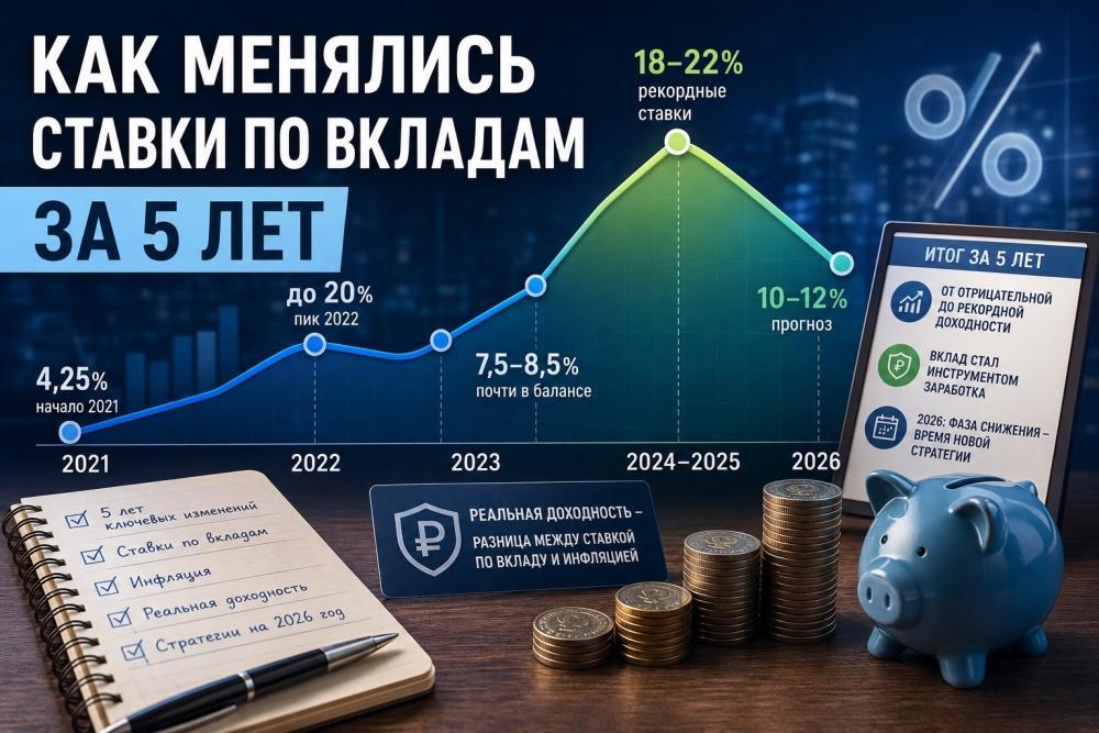 Как менялись ставки по вкладам за 5 лет