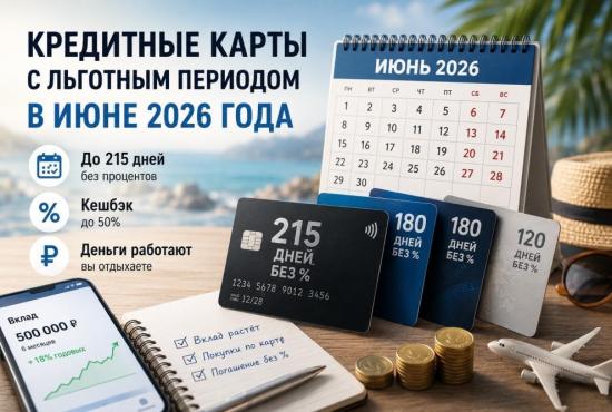 Кредитные карты с льготным периодом в июне 2026 года